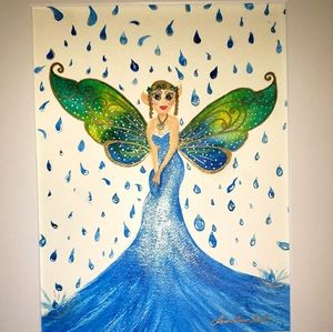 Original watercolor painting Fairy
